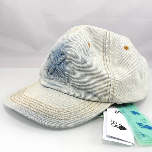 NWT360 Off-White Distressed Denim Arrows Colored Baseball Cap in Grey - Picture 7 of 16